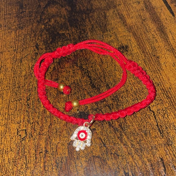 Mindful Souls Braided Red Prayer Adjustable Bracelet Hand of Fatima Evil Eye - Picture 5 of 5